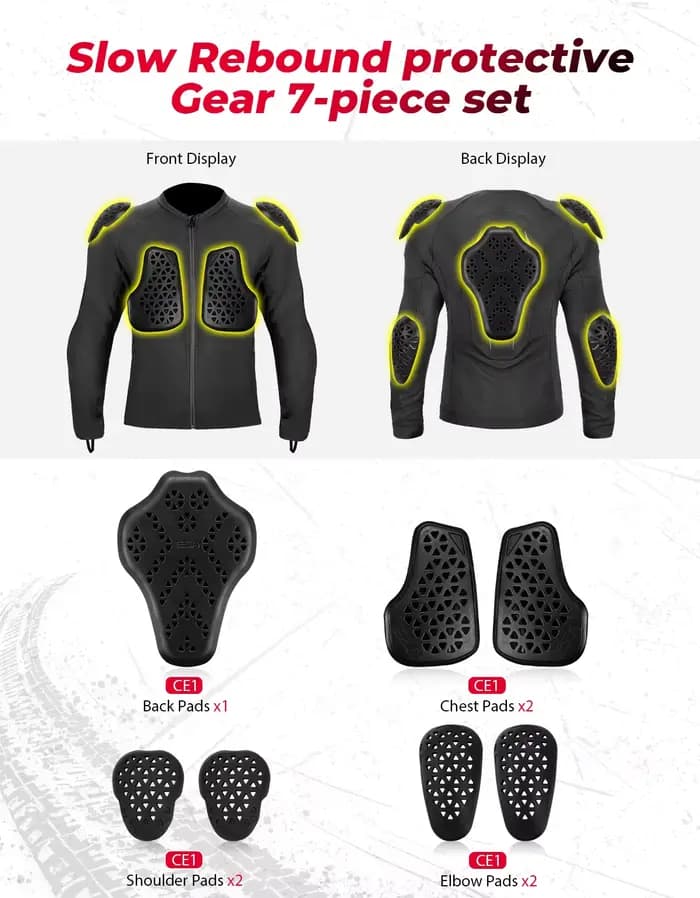 Veste d'armure de moto unisexe