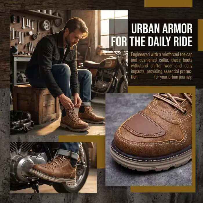 Bottes de moto rétro TR Tiger F3 pour hommes