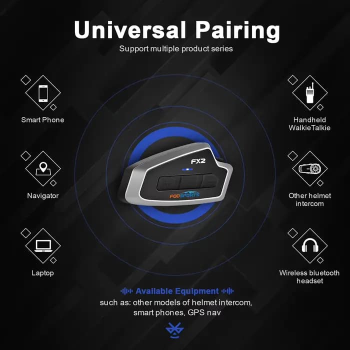 Casque de moto avec interphone Bluetooth Fodsports FX2