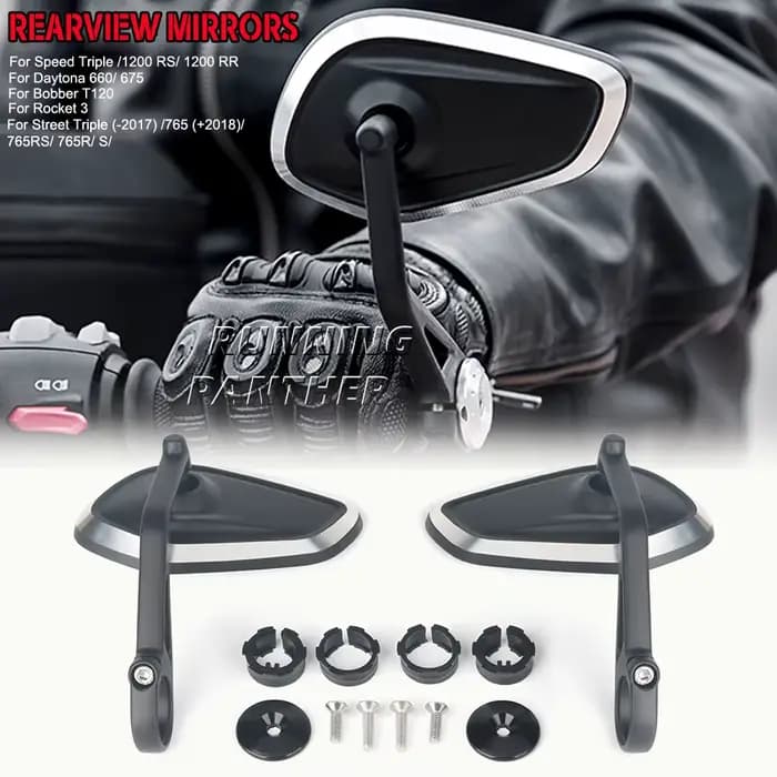 Nouveau Kit de rétroviseurs latéraux de guidon de moto pour Street Triple S 765 765RS 765R Bobber T120 Daytona 660 675