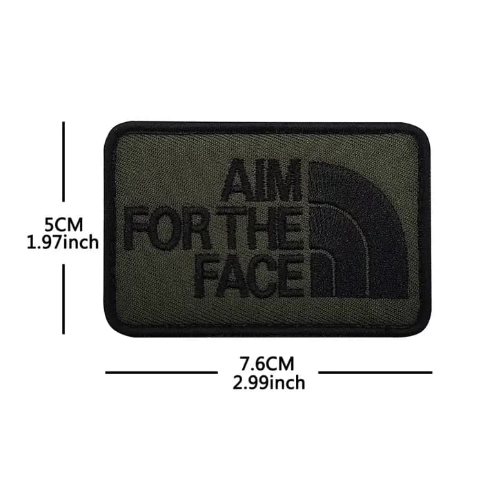 Badge accessoire de sac, lettre anglaise AIM FOR THE FACE, Patch de sac de moral brodé, Patch de veste DIY, offre spéciale