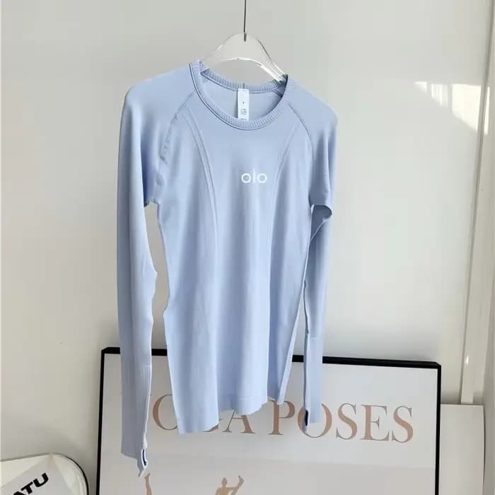 Haut de yoga pour femmes, vêtement de sport ajusté à manches longues, coupe slim, pour l'entraînement, la course à pied, t-shirt de sport respirant