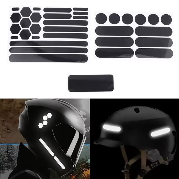 Autocollants réfléchissants noirs invisibles pour casques de moto