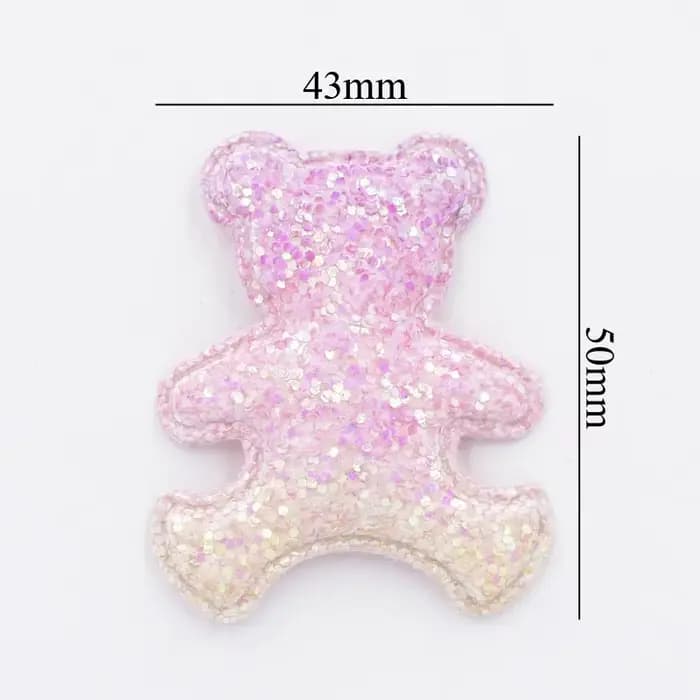 6 Pièces Accessoires Cheveux DIY Paillettes Iridescentes Appliques Ours Décoratives pour Gâteaux et Desserts Fête Anniversaire Filles
