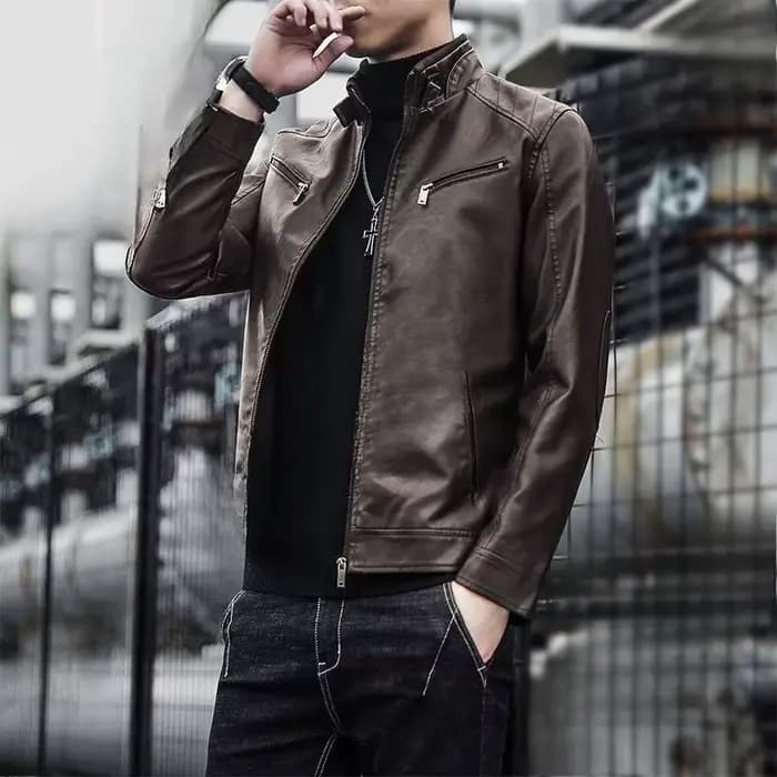 Nouvelle veste en cuir pour homme 2026