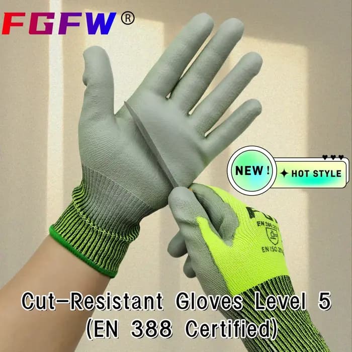 3 paires de gants résistants aux coupures de niveau militaire 5 EN388/CE/ISO-fibre de verre HPPE