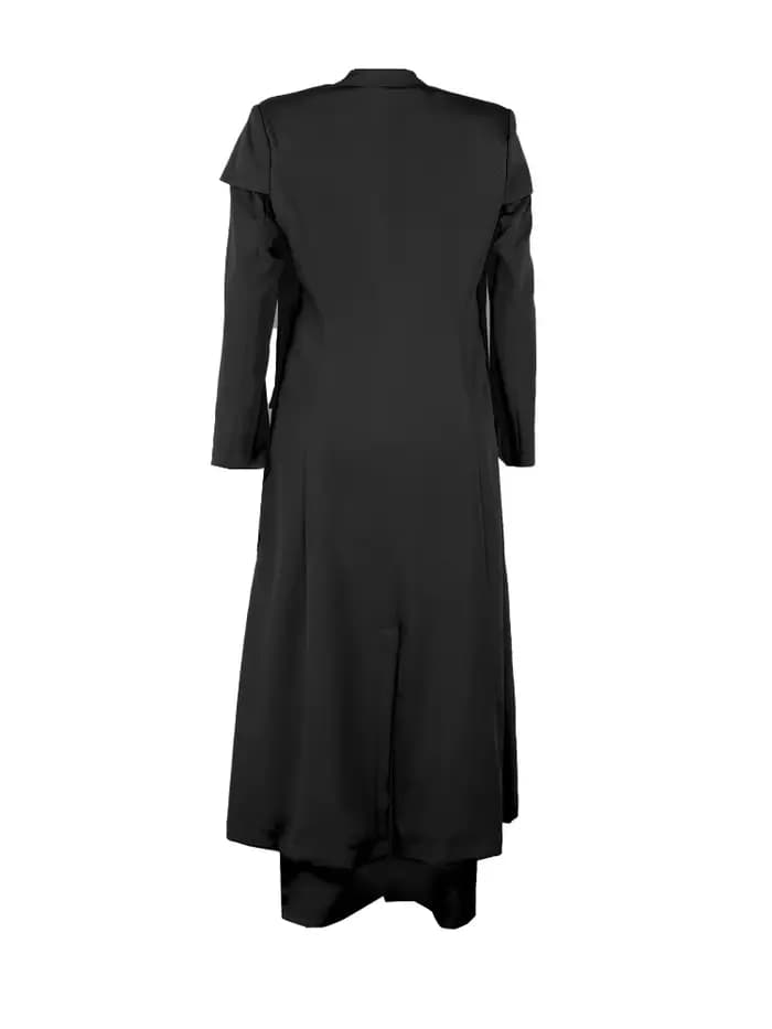 Ensemble deux pièces pour femmes, pantalon à taille, coupe cintrée, veste à revers longue, parfait pour créer des looks de bureau ou de soirée polis