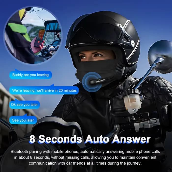 EJEAS E1 + casque de moto Bluetooth