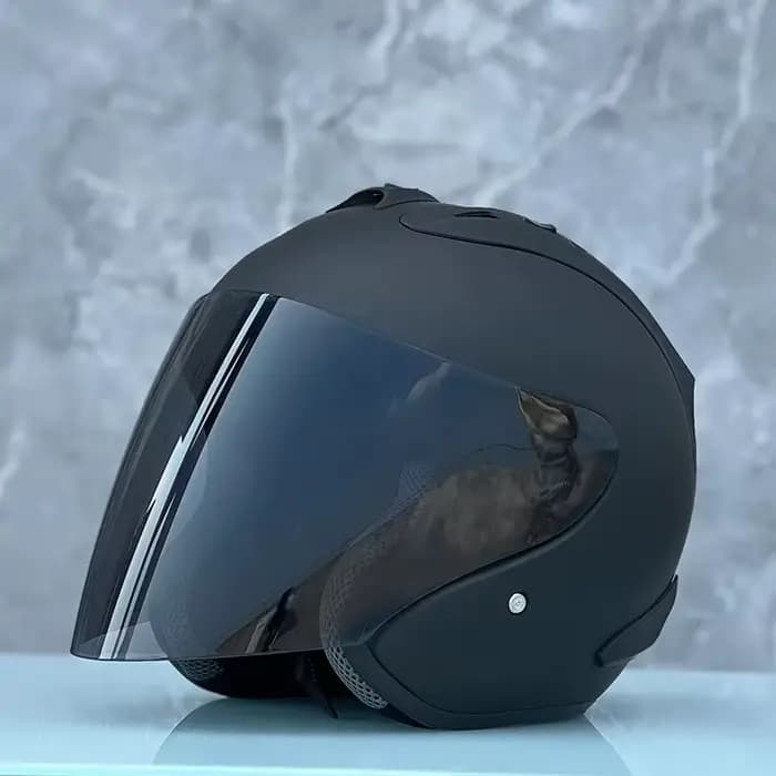 3/4 casque ouvert Ram4 noir mat