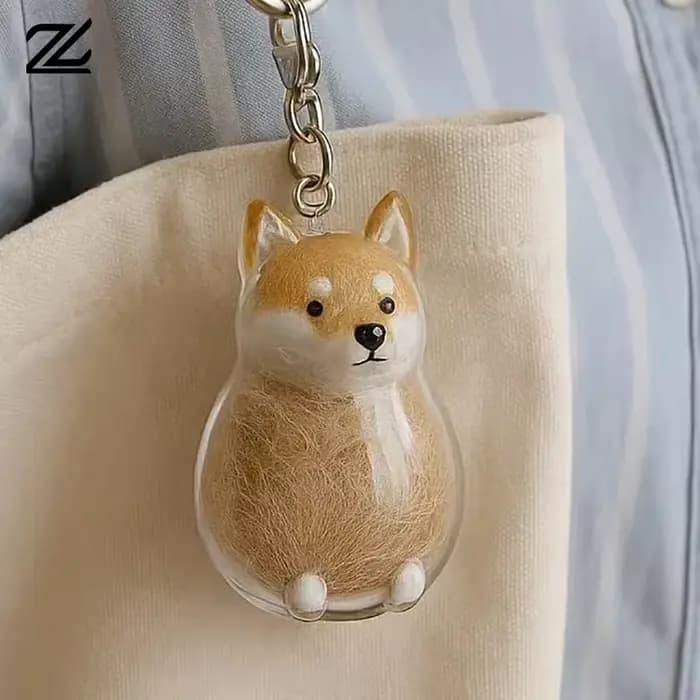Porte-clés de rangement pour poils de chien, pendentif mignon pour sac, Couple, voiture, bijoux, Collection Souvenir, cadeau, accessoires de décoration