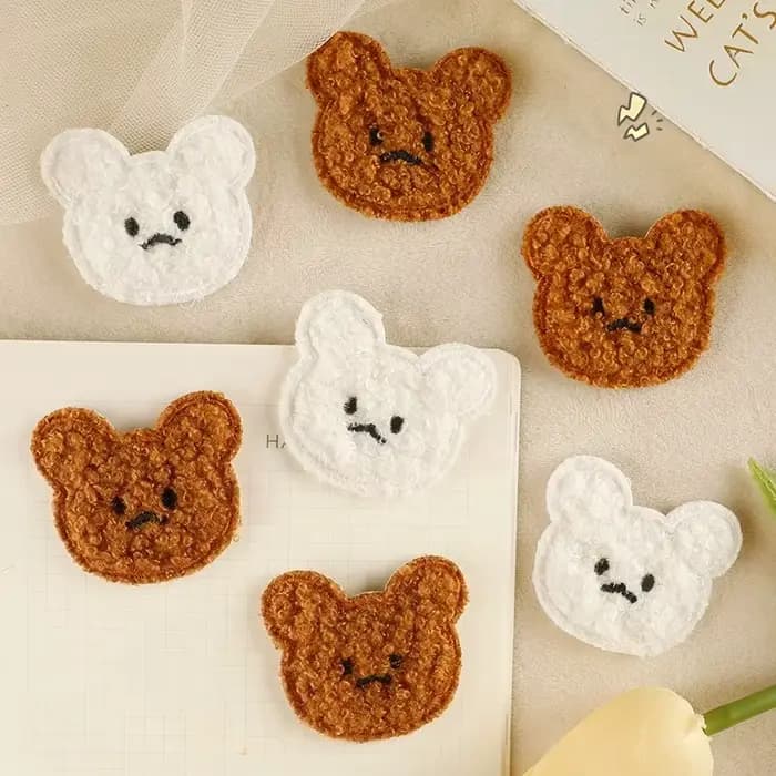Broderie de dessin animé mignon, broderie de serviettes, accessoires d'ours en peluche, patchs, sacs, tissu, chaussures, chapeaux, accessoires vestimentaires
