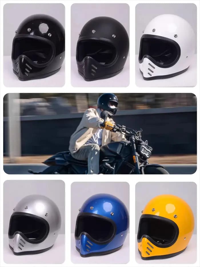 Casque de moto rétro à nez pointu