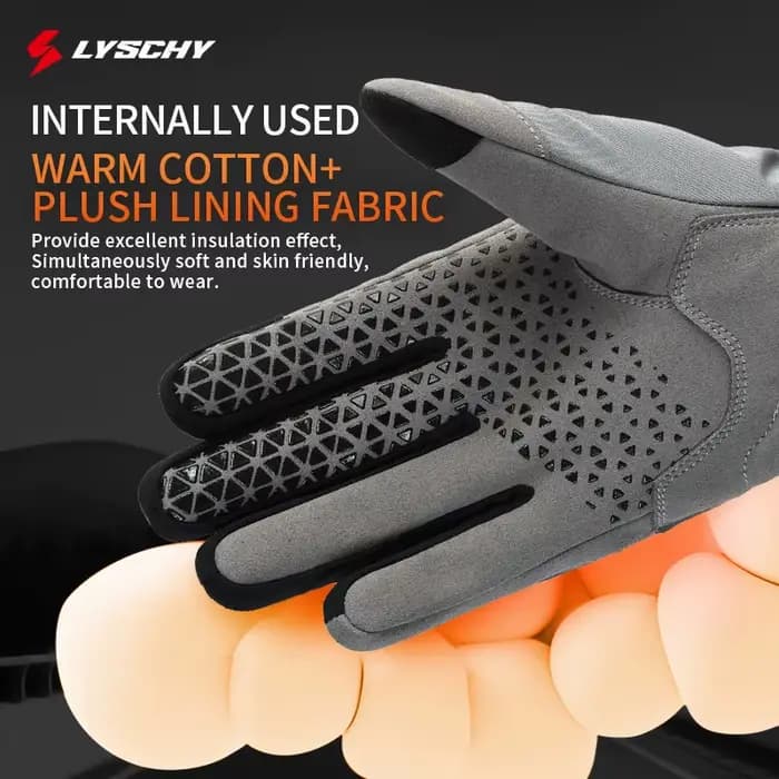 LYSCHY gants de moto hiver chaud doigt complet