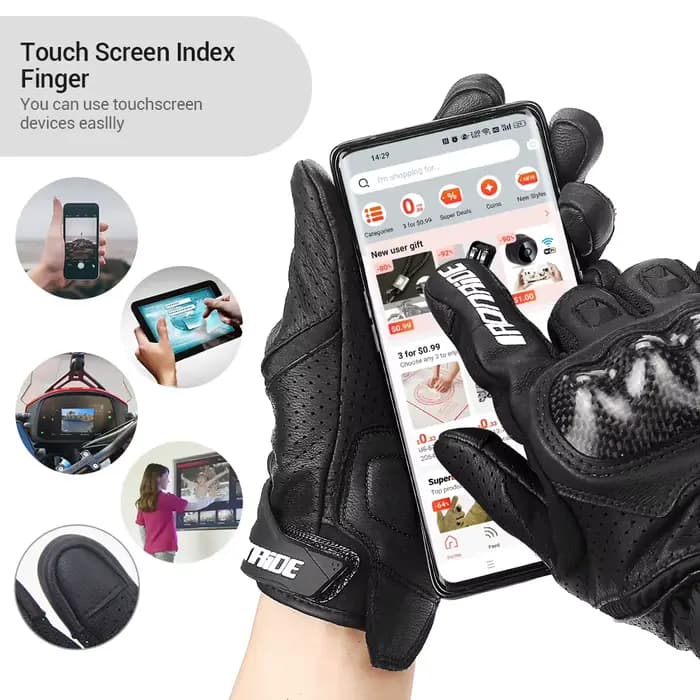 Gants de Moto en cuir pour hommes et femmes