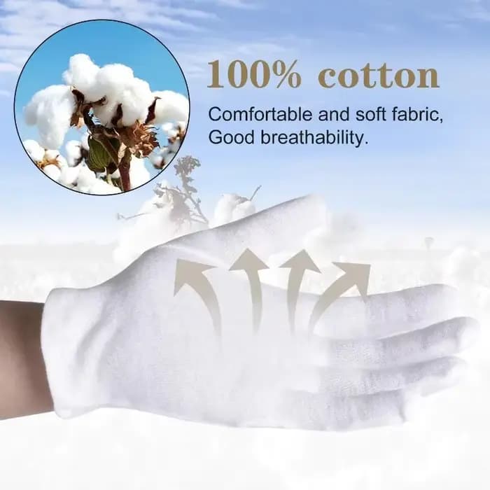 5 paires de gants de travail en coton blanc pour mains sèches, Film de manipulation, gants de SPA, gants de cérémonie hautement extensibles, outils de nettoyage ménager