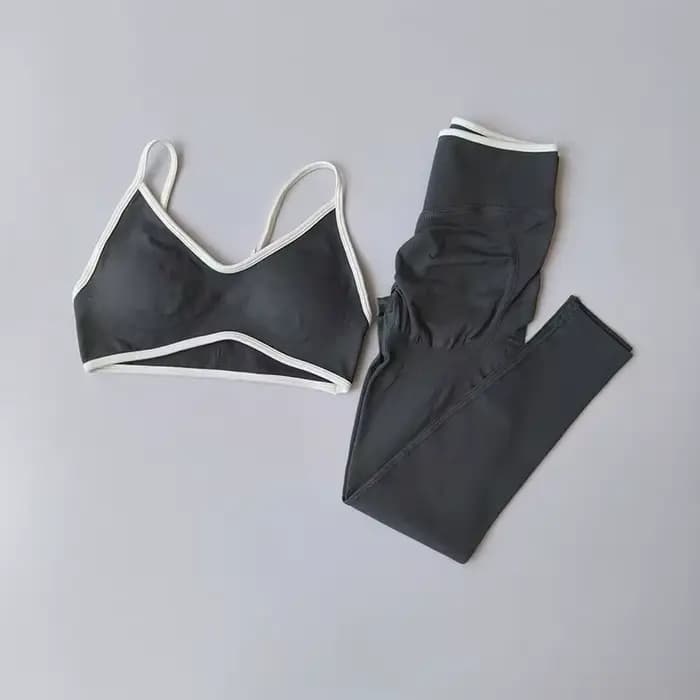 Costume de Fitness pour femmes, pantalon de sport en Patchwork de couleurs contrastées à bretelles, résistant aux chocs, amincissant, sensation nue à séchage rapide, vêtements de Yoga