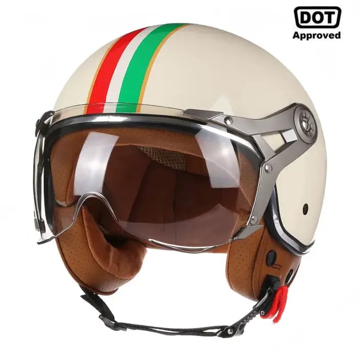 3/4 Casque De Moto visage ouvert ECE DOT approuvé hommes femmes rétro Chopper Vintage