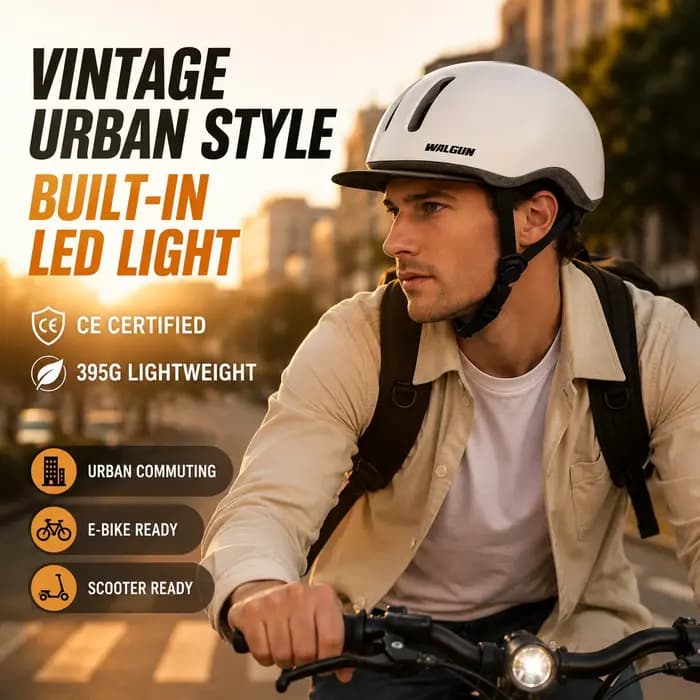 Casque de vélo vintage UB-26 avec lumière LED