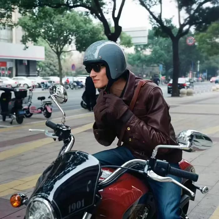 Casque de Moto rétro 500TX visage ouvert véritable Vintage Scooter équitation 3/4 Jet Casco DOT approuvé