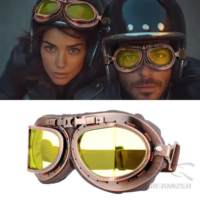 Lunettes de moto rétro vintage pour Harley Pilot