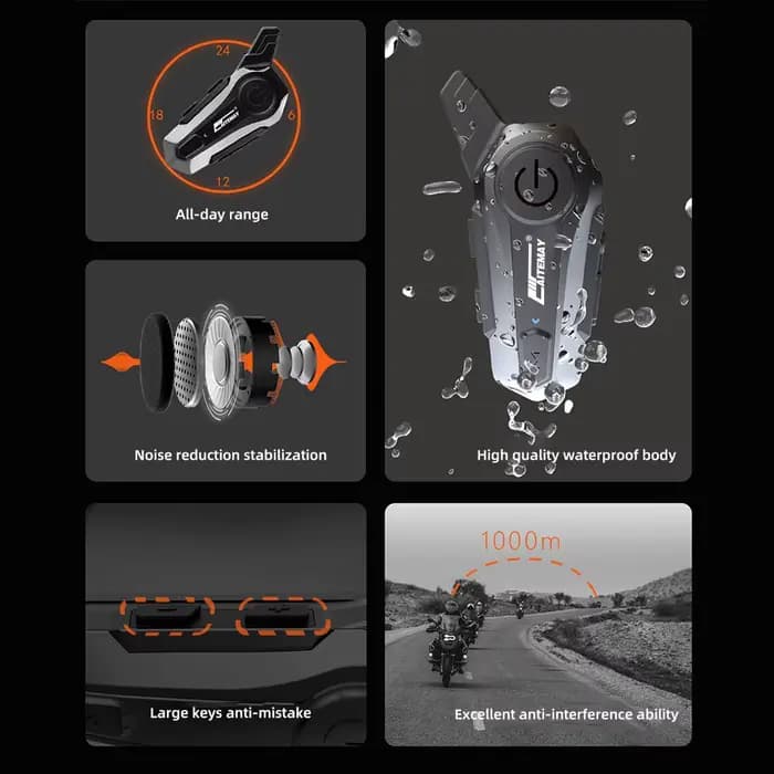 Oreillette Bluetooth sans fil pour moto