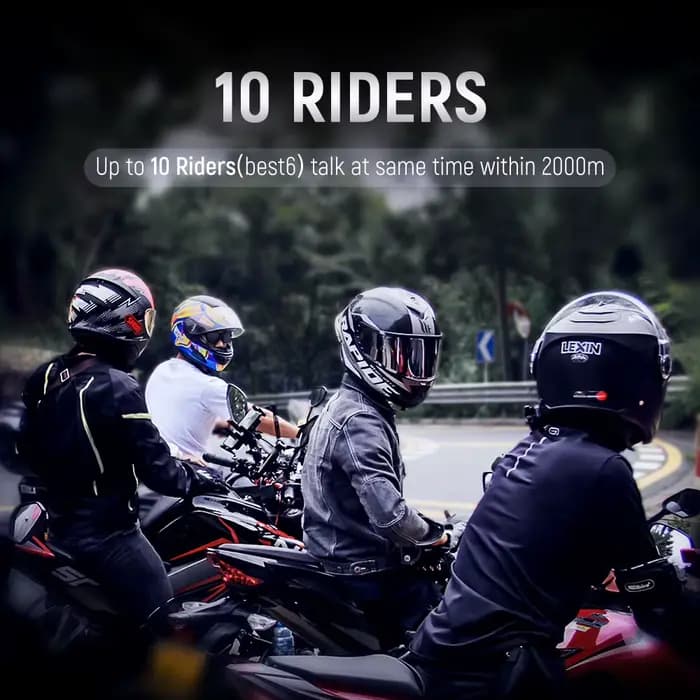 Marque Lexin LX-B4FM-X pour 10 coureurs Interphone Moto Bluetooth casque casques BT