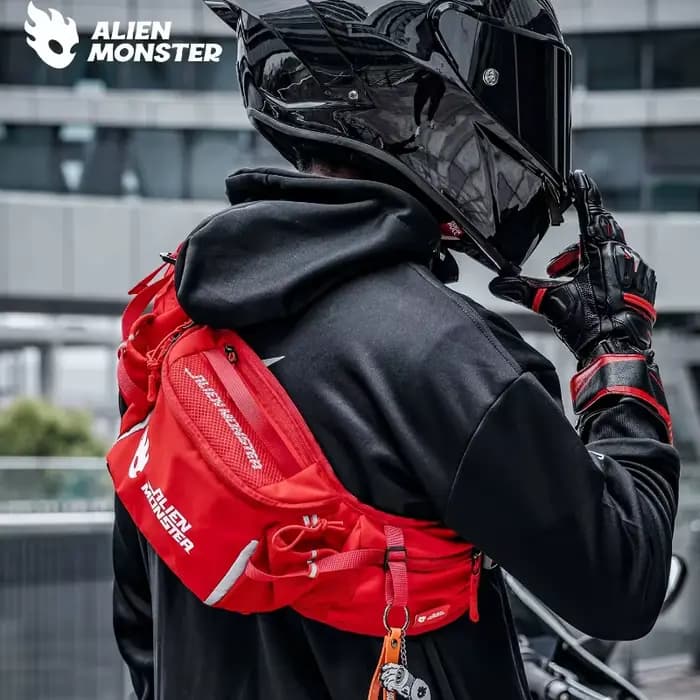 Sac banane moto rouge, sacs bandoulière
