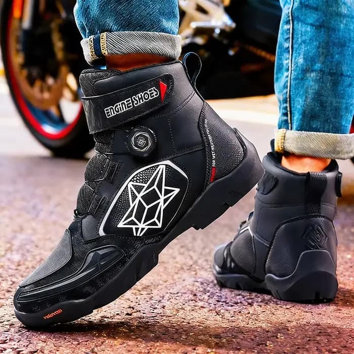 Nouvelles bottes de moto en cuir pour hommes, respirantes, antidérapantes, résistantes à l'usure, bottes de motard, chaussures de course de moto, longueur cheville
