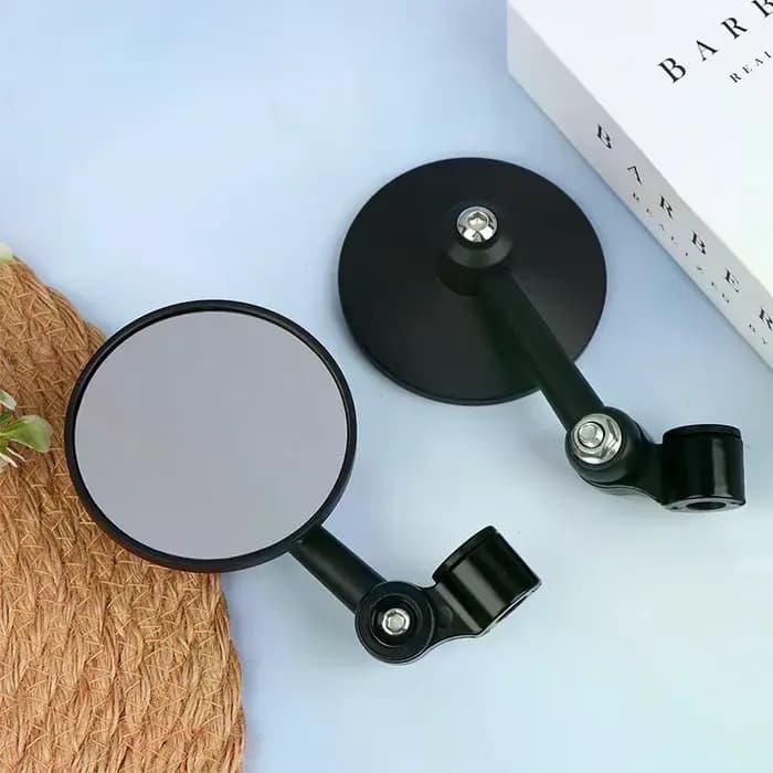 1 paires d'accessoires de moteur rétroviseurs d'extrémité de barre ronde en alliage d'aluminium