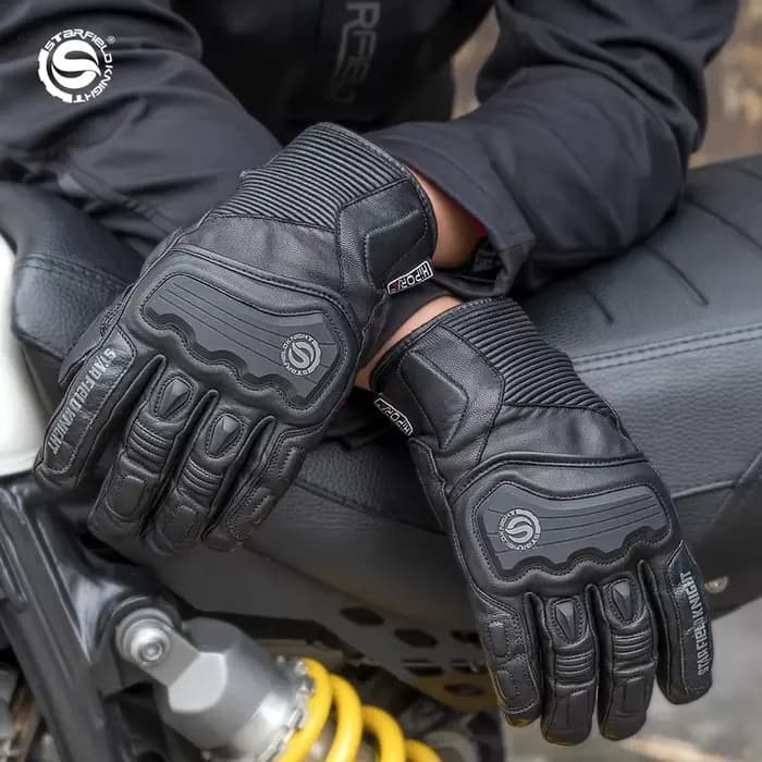 SFK gants de moto imperméables en cuir véritable équipement de Protection résistant au froid hommes thermique hiver chaud coupe-vent articles de Ski d'escalade