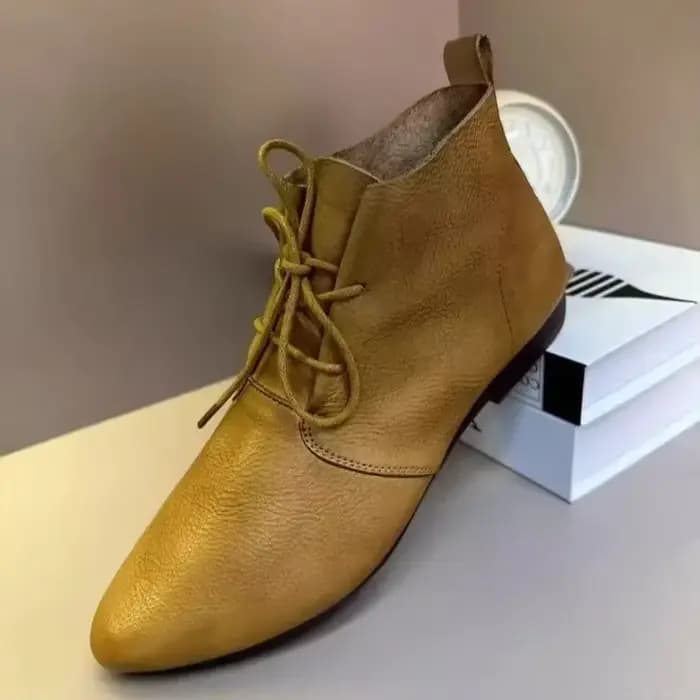 Bottines courtes plates à lacets pour femmes