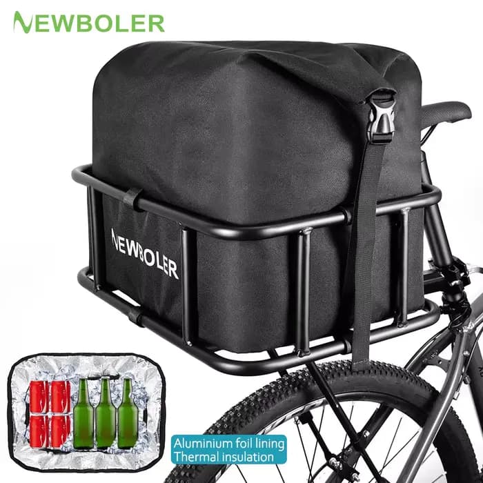 Panier de vélo arrière avec grand panier de support de vélo arrière pour vélo, panier de vélo arrière en métal robuste, support parfait pour vélo électrique