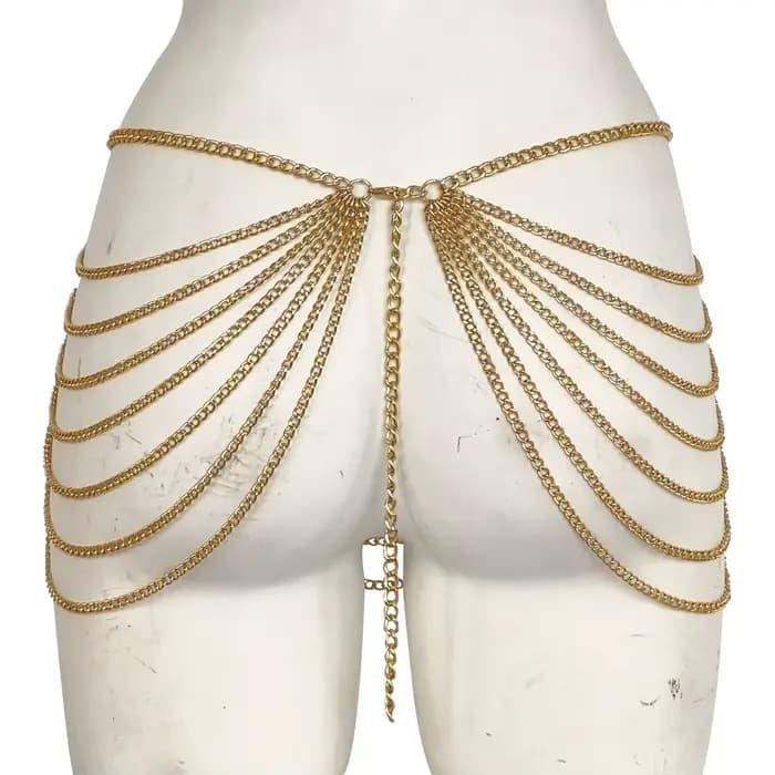 Chaîne de taille décorative pour jupe midi sexy, chaîne de taille à pampilles, accessoires pour fille audacieuse, chaîne de taille ajourée