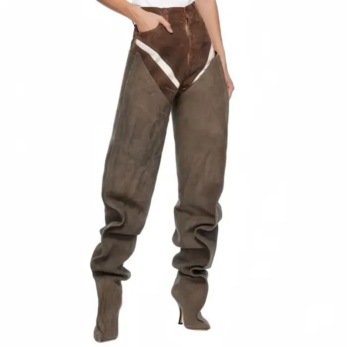 Cuissardes hautes pour femmes, talons aiguilles à jambes larges, bottes hautes à bout pointu, mode élégante, grande taille 46, nouvelle collection 2026