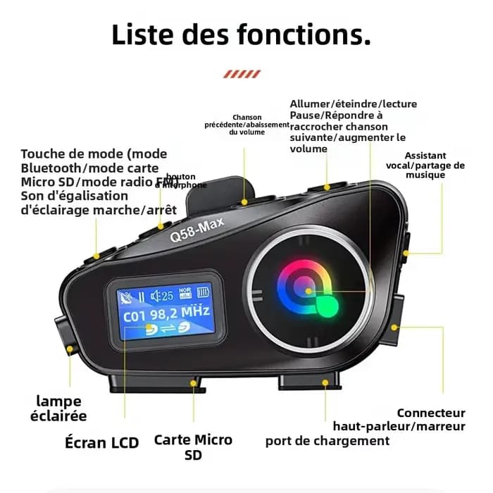 Interphone pour casque de moto