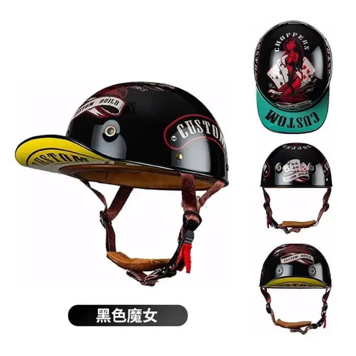 Casque de moto rétro pour homme et femme