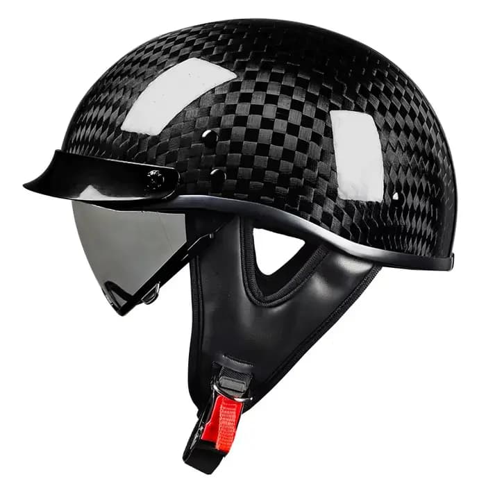 AD rétro casque en Fiber de carbone ultra-léger hommes croisière Moto demi-casque été