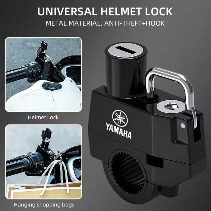 Accessoires pour moto, verrou de casque antivol pour Yamaha R1 R3 R25 Mt-09 Mt07 Fazer Fz6 Xj6 R15 TMAX YS125 XTZ125