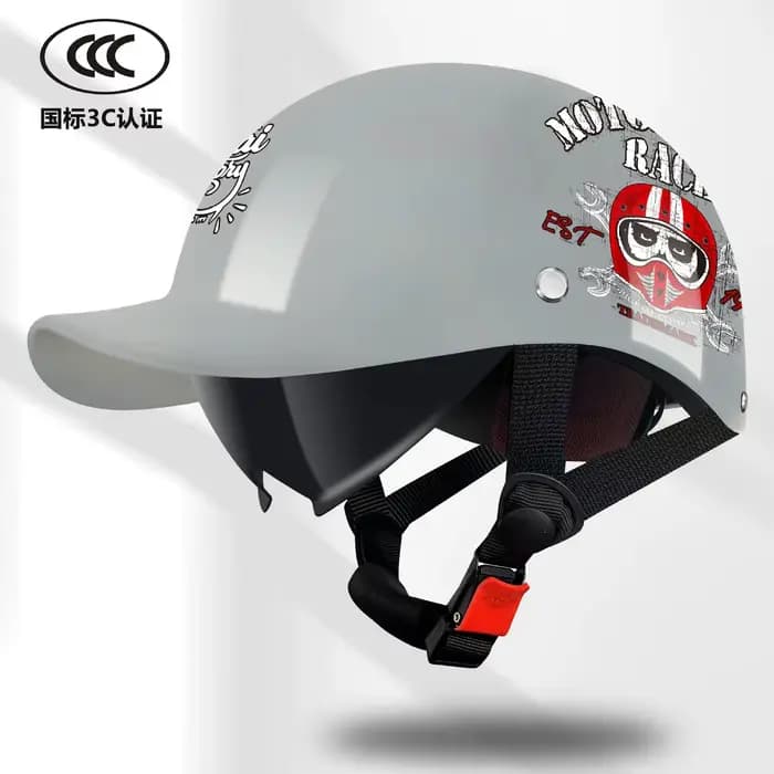 Nouvel Arrivage : Casque de Moto Rétro Demi-Coque Universel Quatre Saisons pour Harley et Véhicules Électriques