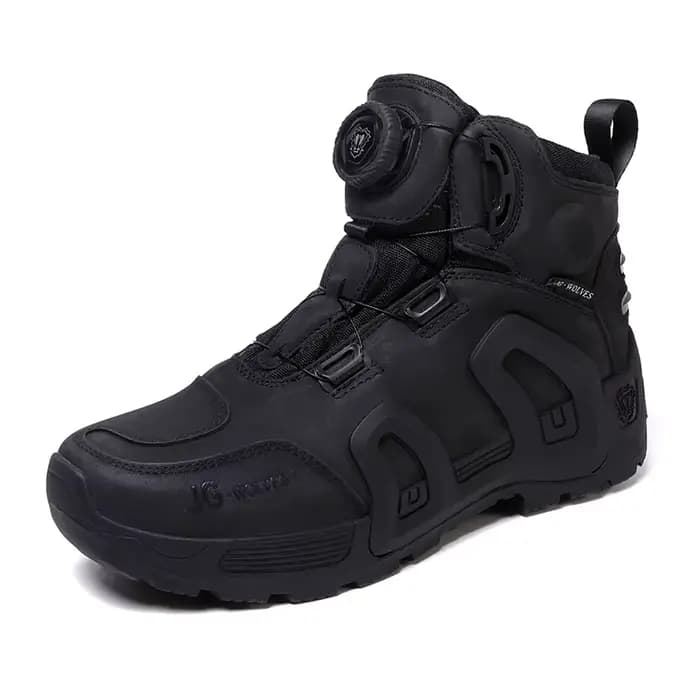 Bottes de Moto imperméables en cuir de vache