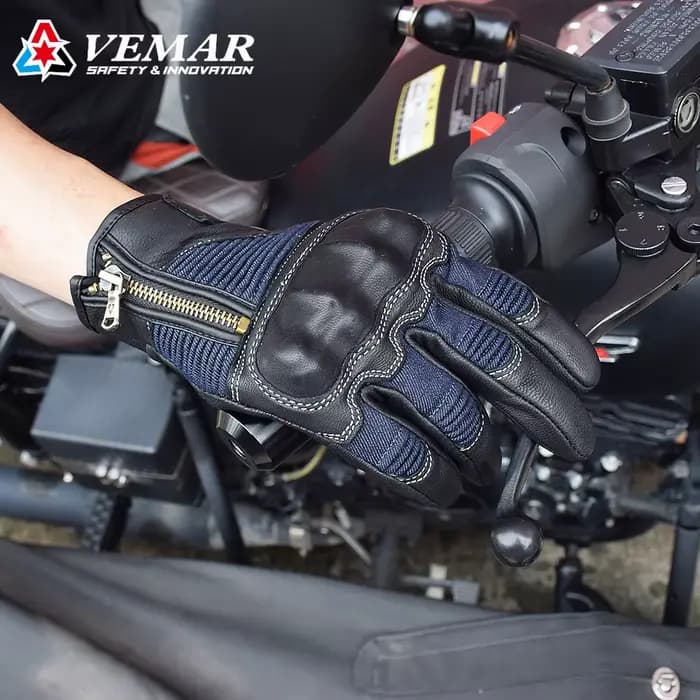 Vemar-Gants de Moto en Peau de Chèvre