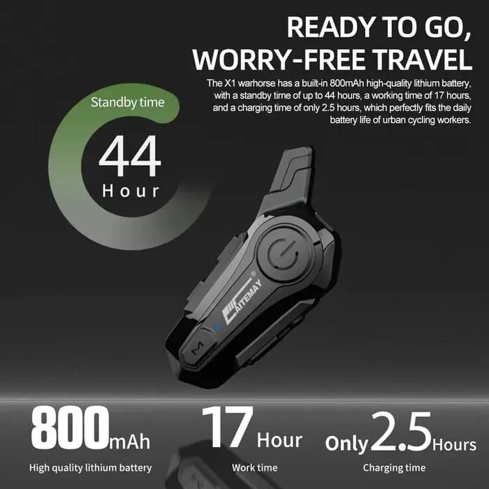 X1 Plus Moto casque Interphone Bluetooth pour 2 cavalier 1000M Intercomunicador