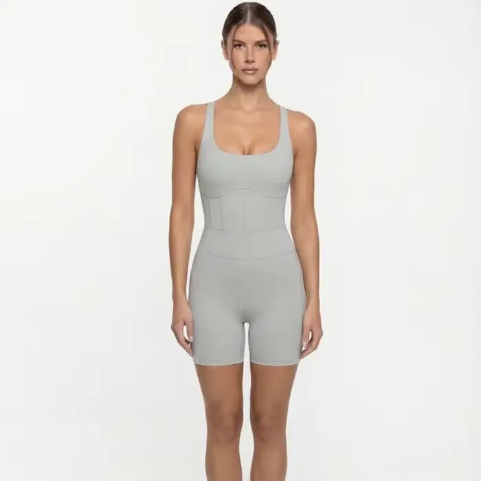 Combinaison de sport une pièce sans manches pour femme, ensemble de yoga et fitness, combinaison de sport push-up pour femme