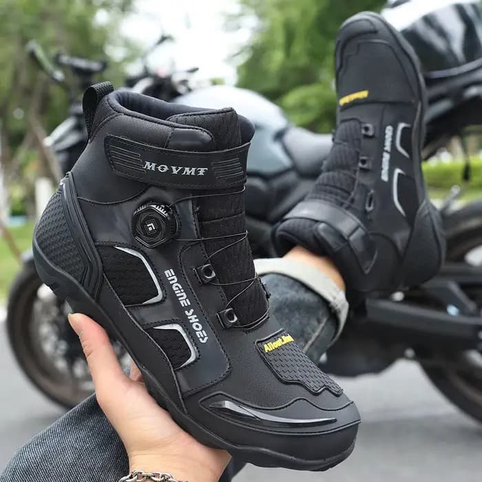 Bottes de moto en cuir pour hommes