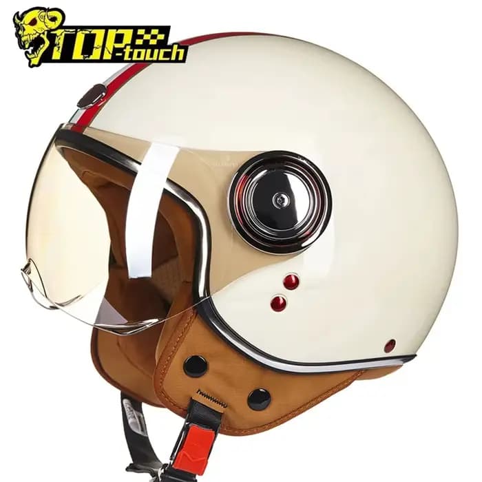 BEON – casque De Moto pour hommes et femmes, ouvert au visage, Vintage, 3/4