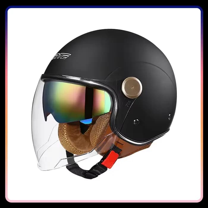 DOT ECE casques ouverts Jet Moto casque Daul lentille rétro semi-ouvert