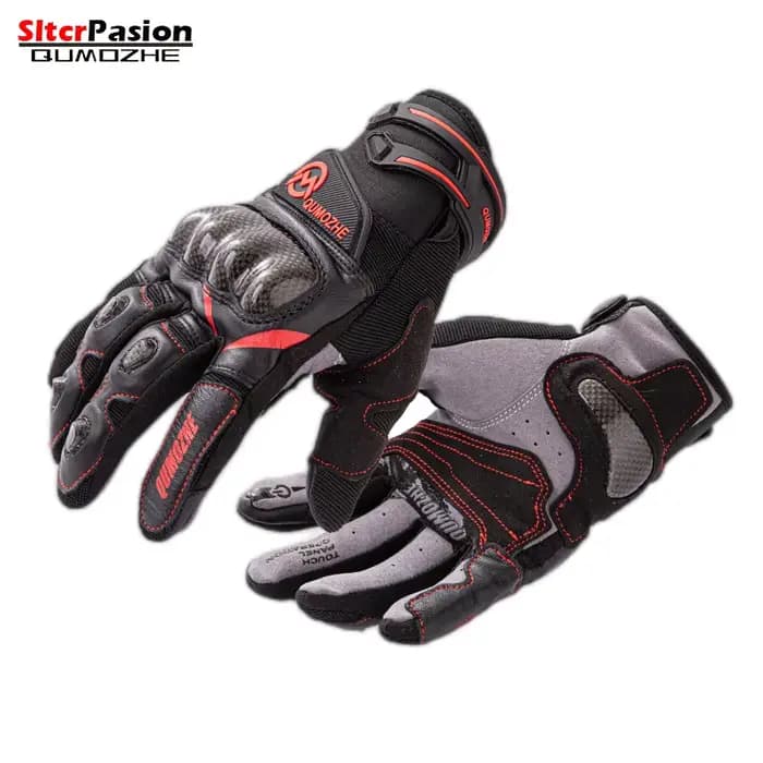Gants de moto en cuir et Fiber de carbone