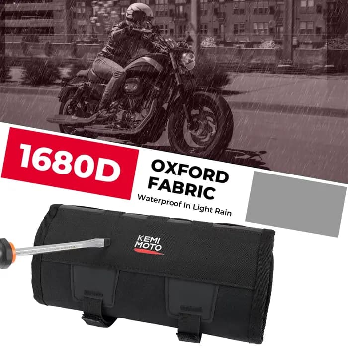 KEMIMOTO-Sac à outils universel pour moto, pochette à outils pour guidon, pochette à outils, rouleau, Softail, ocia, Sportster, poudres à outils