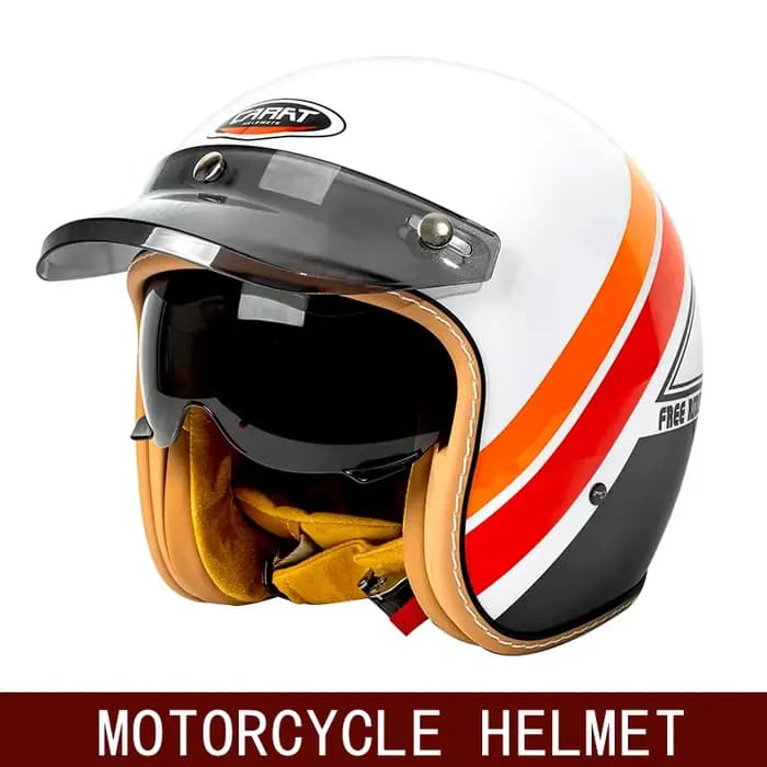 Nouveau demi-casque rétro casque de moto hiver trois-quarts hommes croisière américain