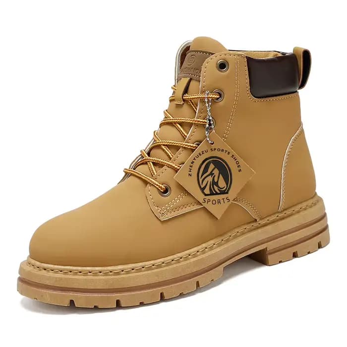 Bottes hautes chaussures en cuir pour hommes mode moto bottines